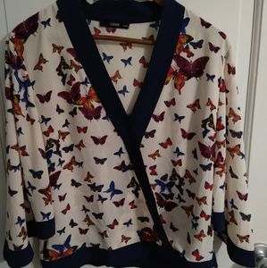 Butterfly crossover blouse